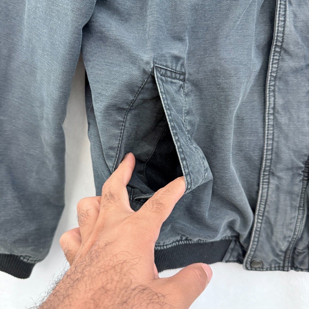 Levis Bomber Jacket Mens L Gray Full Zip Military Quilted Line - Picture 11 of 11